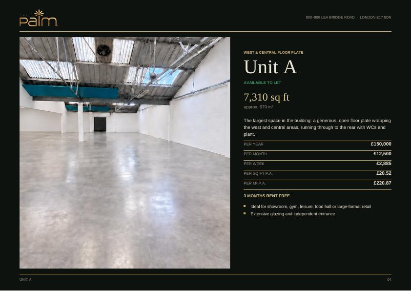 Brochure page 4: Unit A