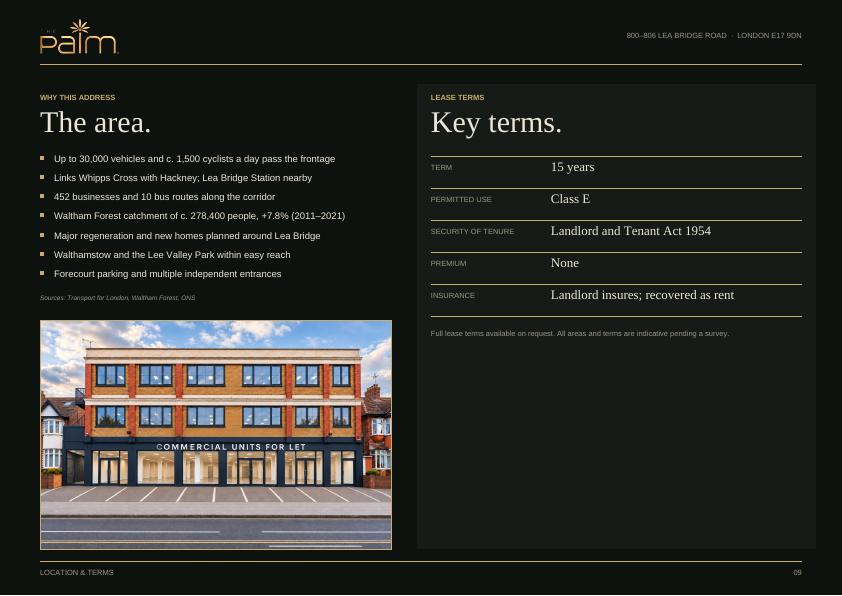 Brochure page 9: Location & terms
